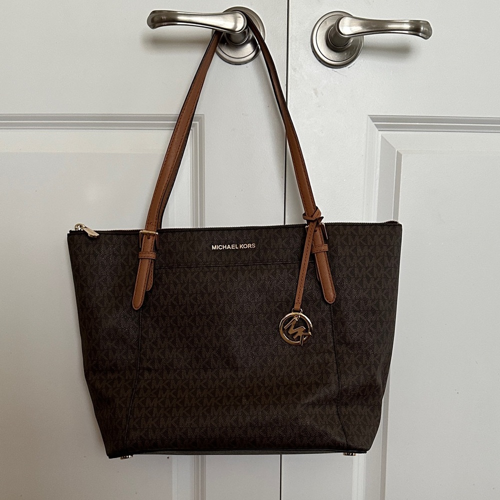 Michael Kors Black and Brown Tote Bag